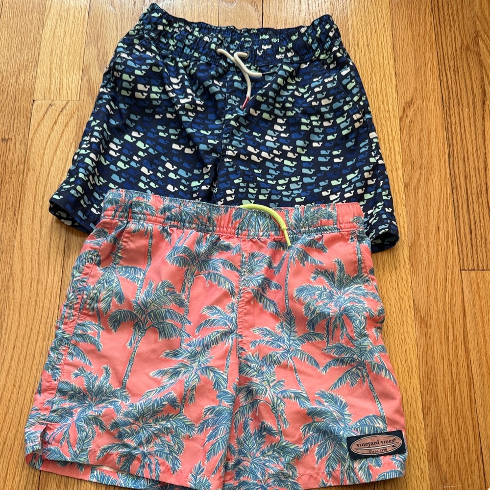 Two pair Vineyard Vines Boys swim shorts size 7